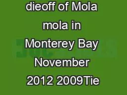Sporadic dieoff of Mola mola in Monterey Bay November 2012 2009Tie
