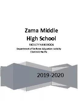 Zama MiddleHighSchoolFACULTY HANDBOOKDepartment of Defense Education A