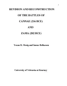 CANNAE 216 BCE            AND       ZAMA 202 BCE        Yozan D M