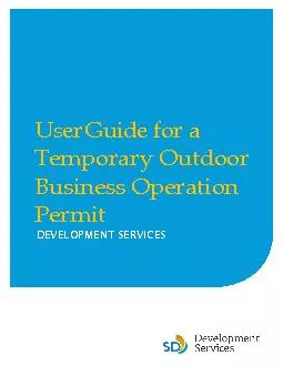 UserGuide forTemporary Outdoor Business Operation Permit DEVELOPMENT S