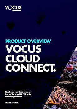 PRODUCT OVERVIEWVOCUS CLOUD CONNECT