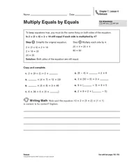 Multiply Equals by Equals Step Simplify the original e