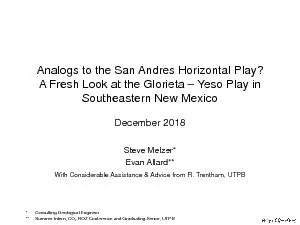 Analogs to the San Andres Horizontal Play