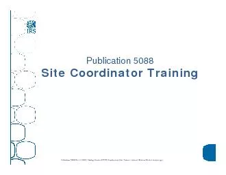 Publication 5088Site Coordinator TrainingPublicationInternal