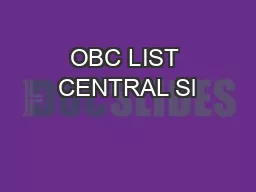 OBC LIST CENTRAL Sl