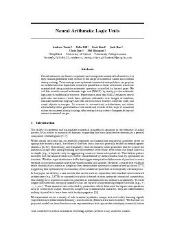 NeuralArithmeticLogicUnits