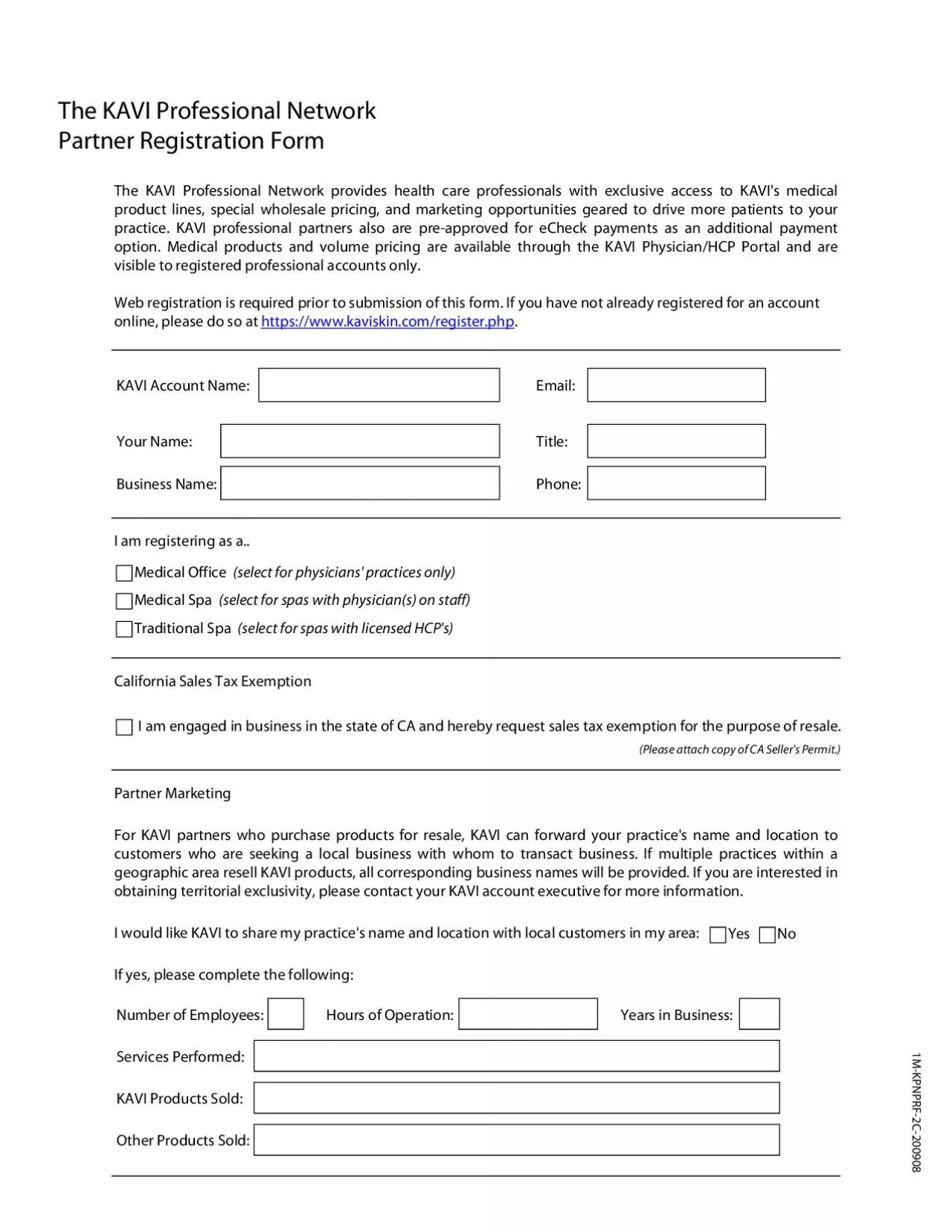 PDF-The KAVI Professional NetworkPartner Registration FormThe KAVI Profess