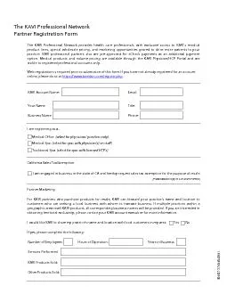 The KAVI Professional NetworkPartner Registration FormThe KAVI Profess