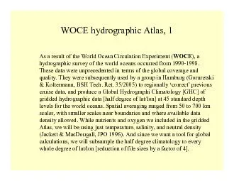 WOCE hydrographic Atlas 1