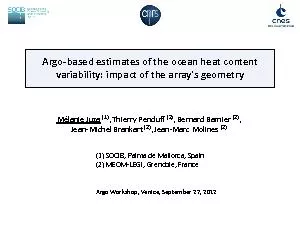 Argobased estimates of the ocean heat content