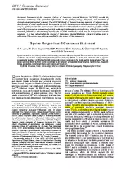 EHV Consensus Statement Equine Herpesvirus Consensus S