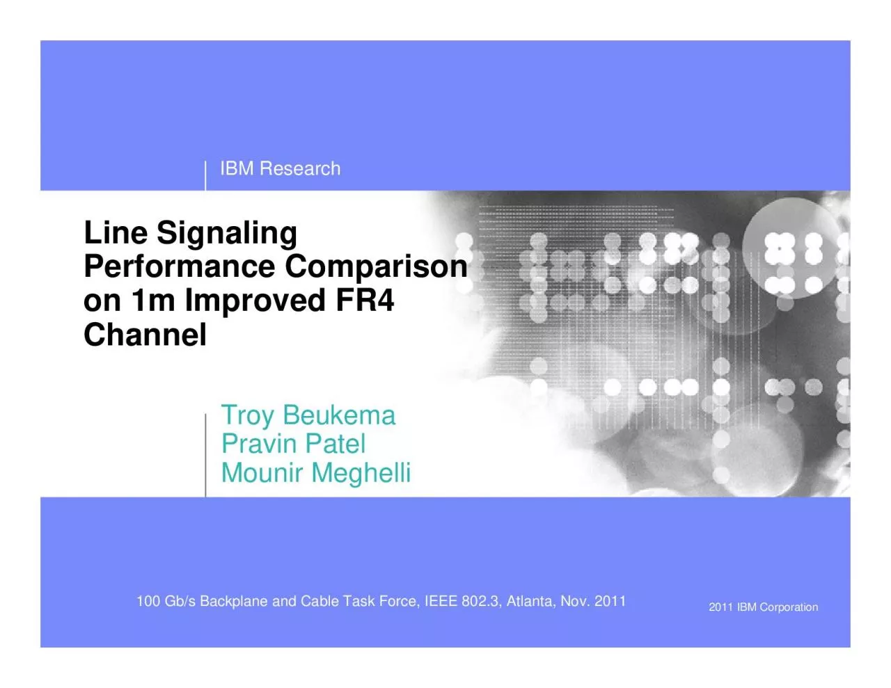 PDF-Line Signaling Performance Comparison on 1m Improved FR4 Channel Nov