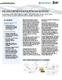 ZIXI LIVE CONTRIBUTION FOR BITMOVIN SOLUTIONS