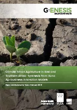 PDF-Climate Smart Agriculture in East and