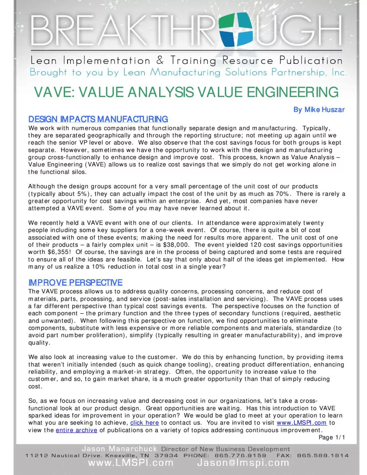 PDF-VAVE VALUE ANALYSIS VALUE ENGINEERING