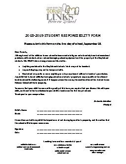 STUDENT RESPONSIBILITY FORM