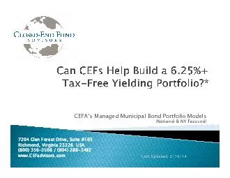 CEFAs Managed Municipal Bond Portfolio Models