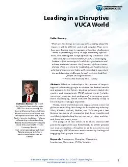Leading in a Disruptive VUCA31World