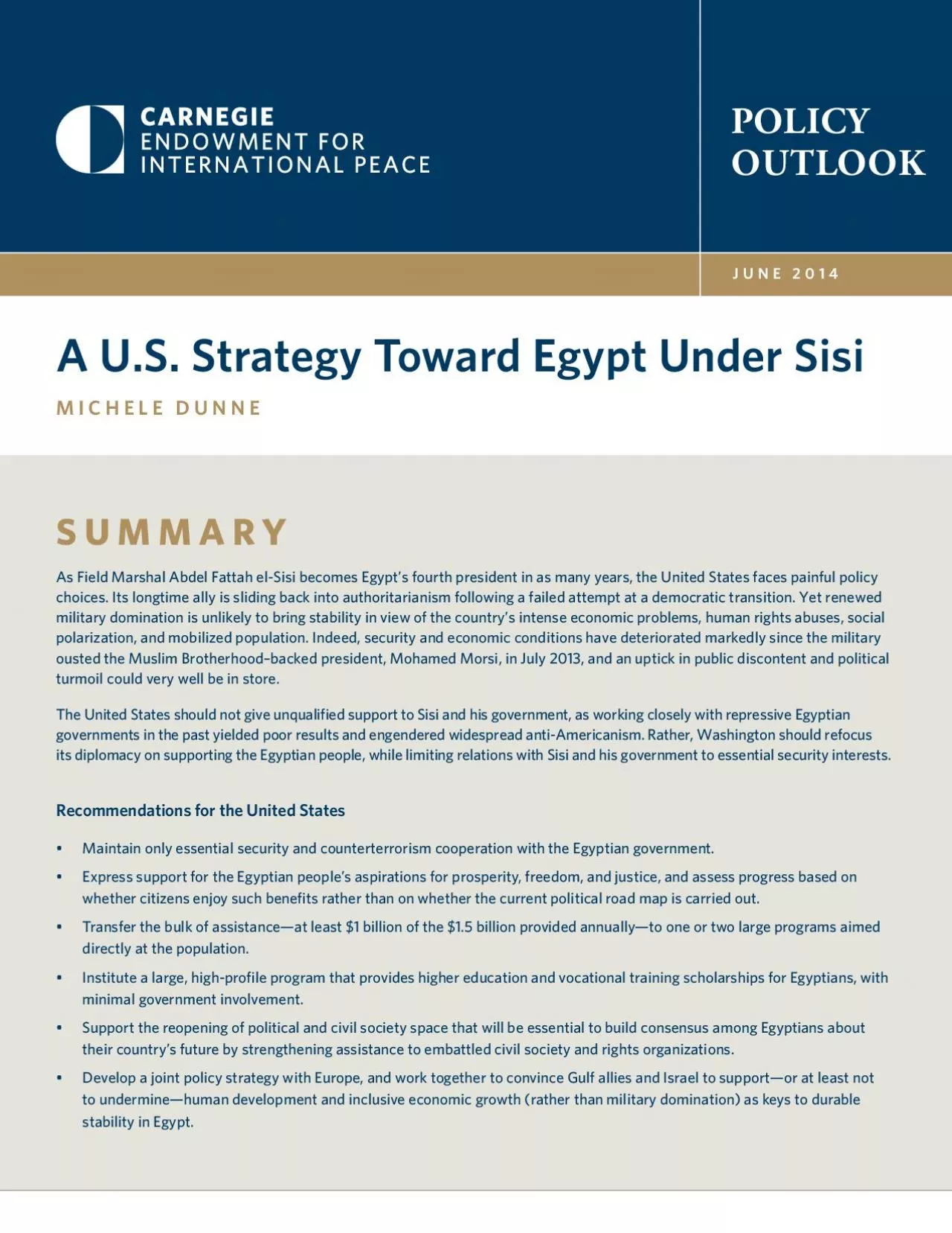 PDF-A US Strategy Toward Egypt Under SisiPOLICYOUTLOOK