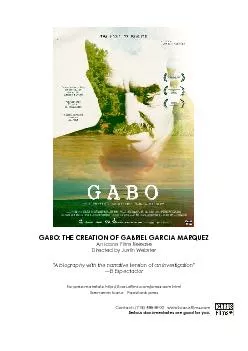 GABO THE CREATION OF GABRIEL GARCIA MARQUEZ