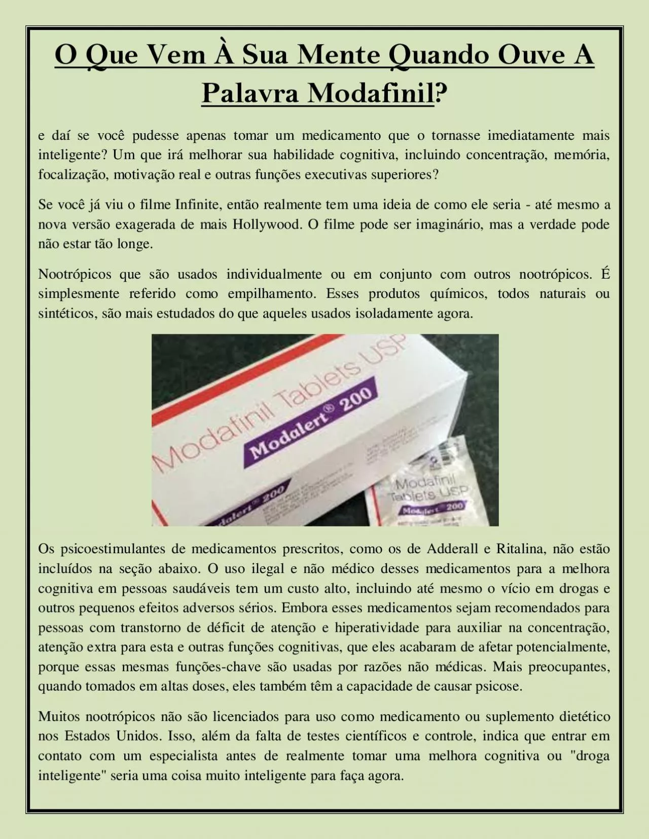 PDF-O Que Vem À Sua Mente Quando Ouve A Palavra Modafinil?