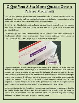 O Que Vem À Sua Mente Quando Ouve A Palavra Modafinil?