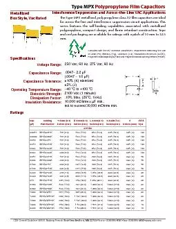 The Type MPX metallized polypropylene class X2 31lm capacitors are