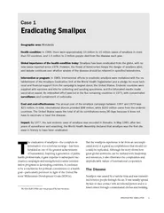 ERADICATING SMALLPOX Case  Eradicating Smallpox Geogra