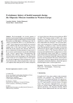 EvolutionaryhistoryofhoofedmammalsduringtheOligoceneMiocenetransition