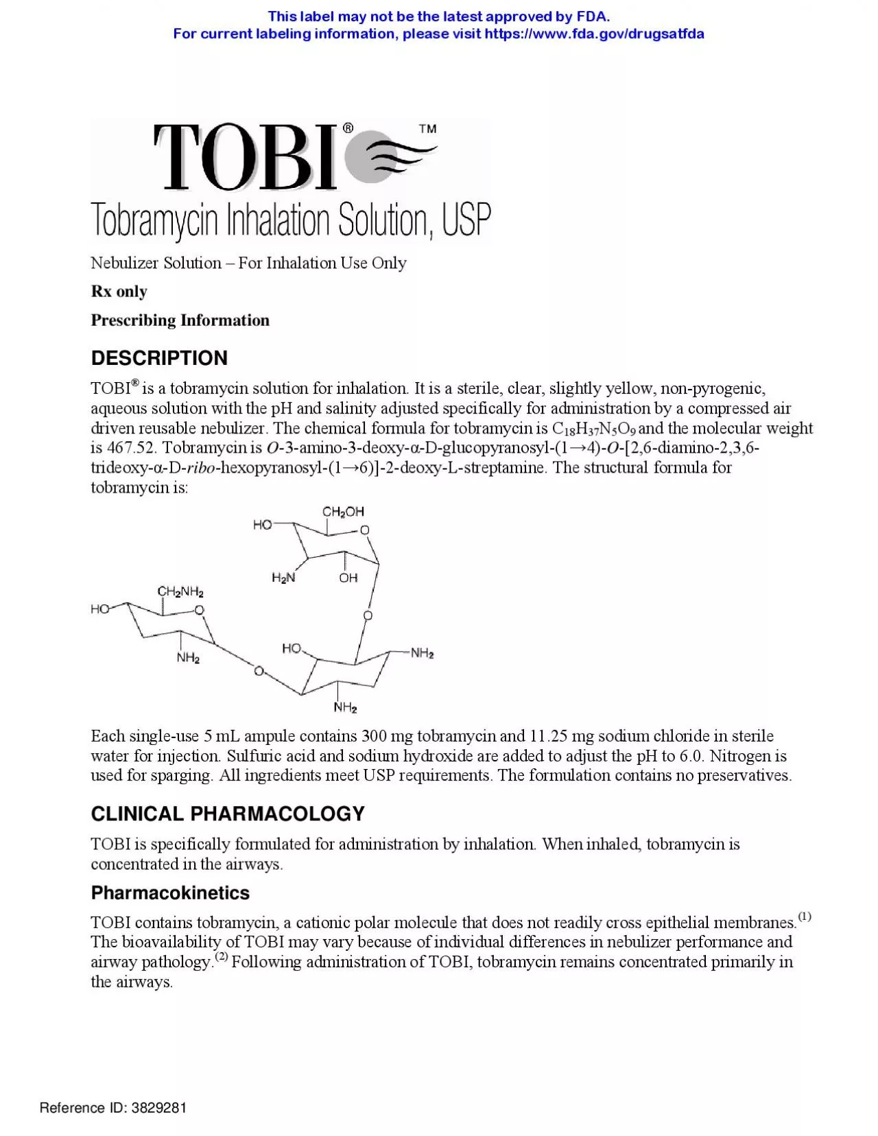 PDF-Prescribing Information DESCRIPTION is a tobramycin solution for inhal