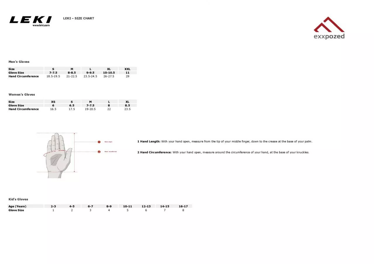 PDF-LEKI SIZE CHART