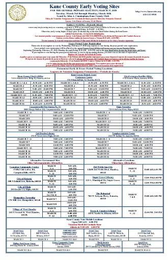 Kane County Early Voting Sites