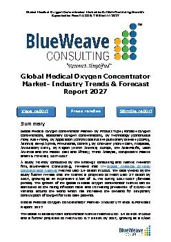 Global Medical Oxygen Concentrator Market- Industry Trends & Forecast Report 2027