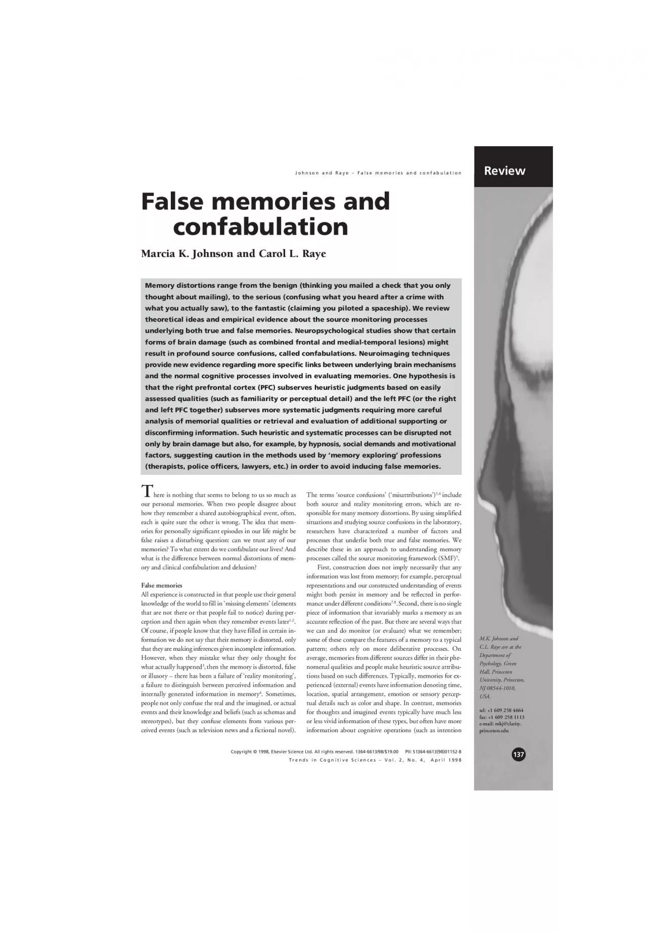 PDF-then the memory is distorted false