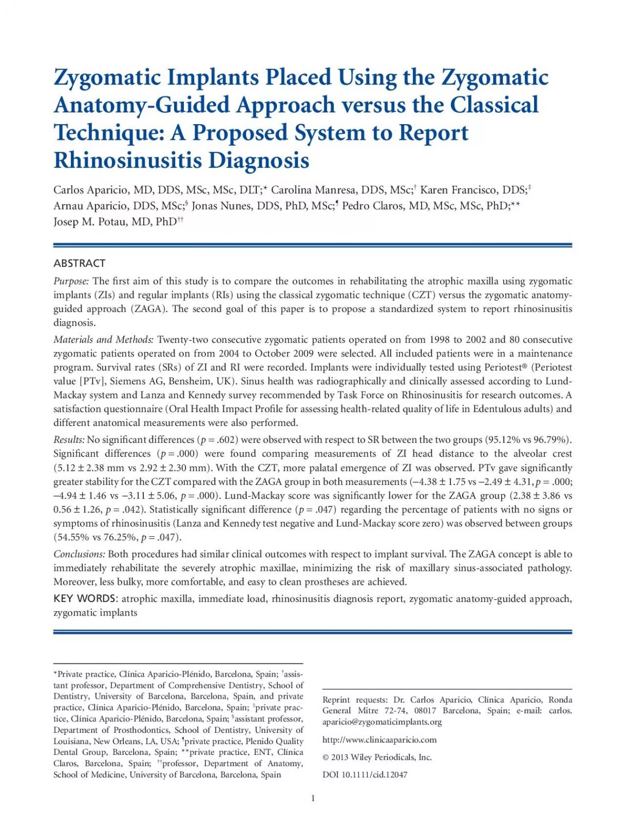 PDF-ZygomaticImplantsPlacedUsingtheZygomaticAnatomyGuidedApproachversusth