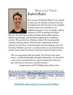Meet your Tutor RafaHi everyone Im Rafael RafaI am excited to meet