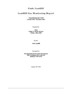 GudeLandfillLandfill Gas Monitoring ReportFourth Quarter 2015October
