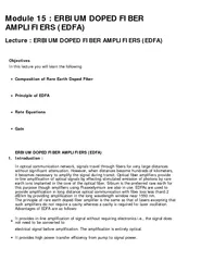Module   ERBIUM DOPED FIBER AMPLIFIERS EDFA Lecture  E