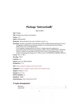 PackageinteractionRMay92021TypePackageTitleFullReportingofInteracti