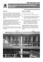 HSE information sheet Introduction Falsework is any te