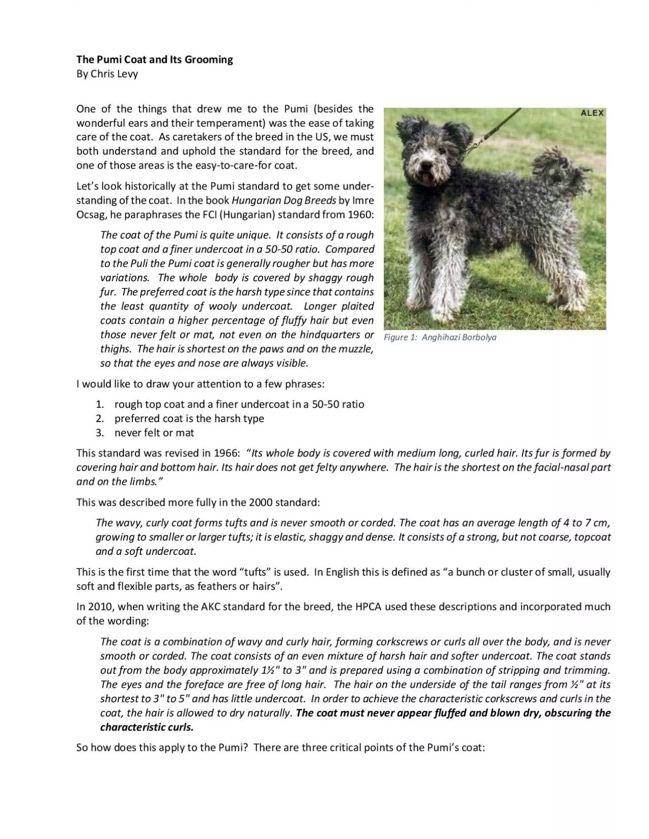 PDF-The Pumi Coat and Its Grooming