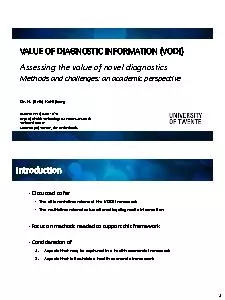 VALUE OF DIAGNOSTIC INFORMATION VODI