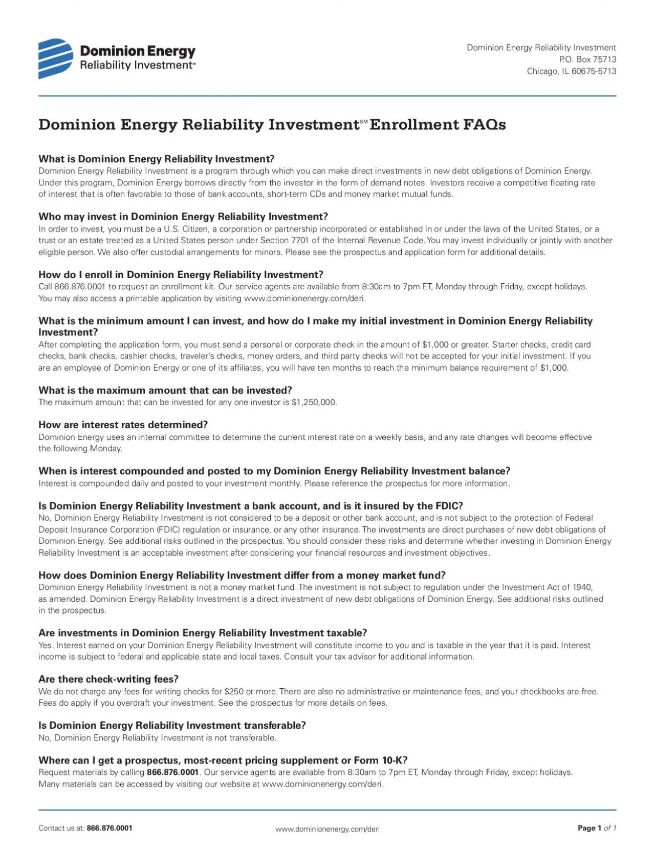 PDF-Enrollment FAQsWhat is Dominion Energy Reliability InvestmentDominion