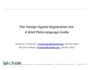 The Foreign Agents Registration Act