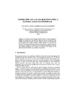 GENERATING JAVA CLASS SKELETON USING A NATURAL LANGUAGE INTERFACE Ende