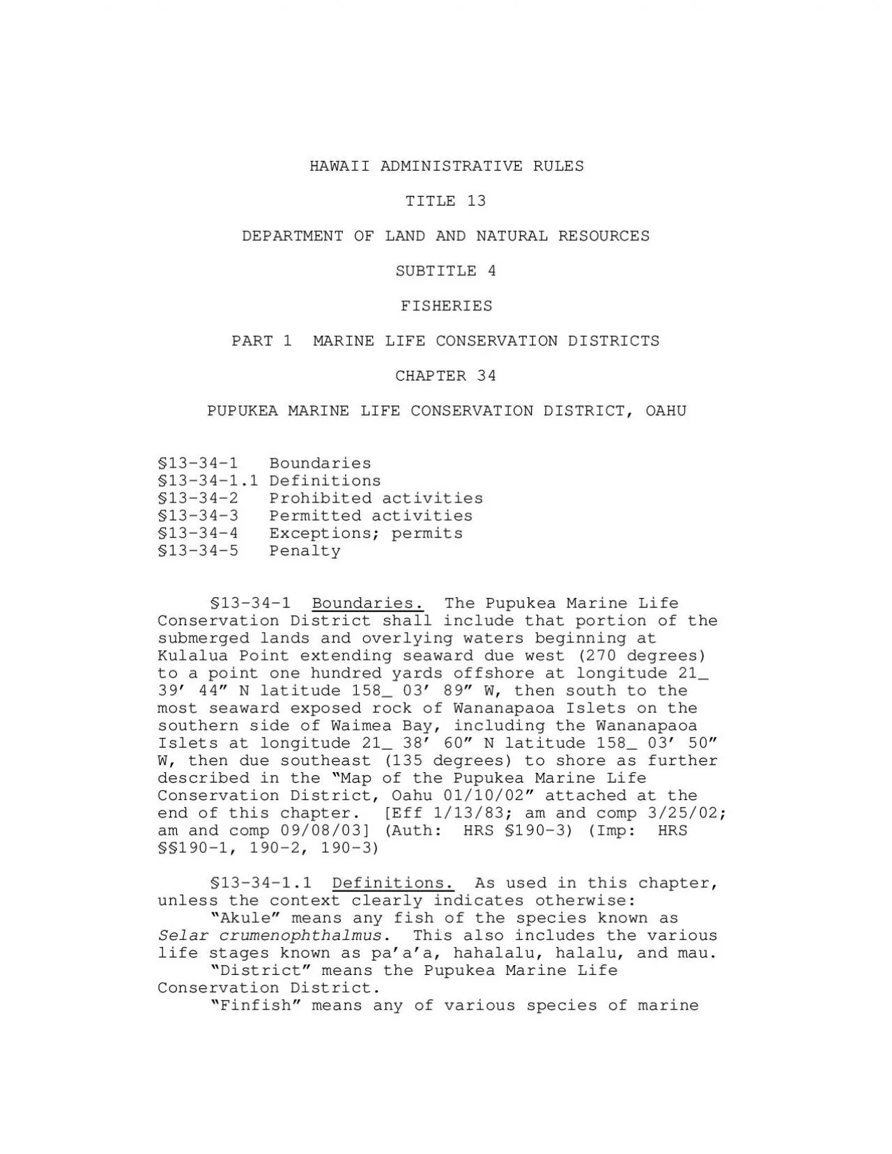 PDF-HAWAII ADMINISTRATIVE RULESTITLE 13DEPARTMENT OF LAND AND NATURAL RESO