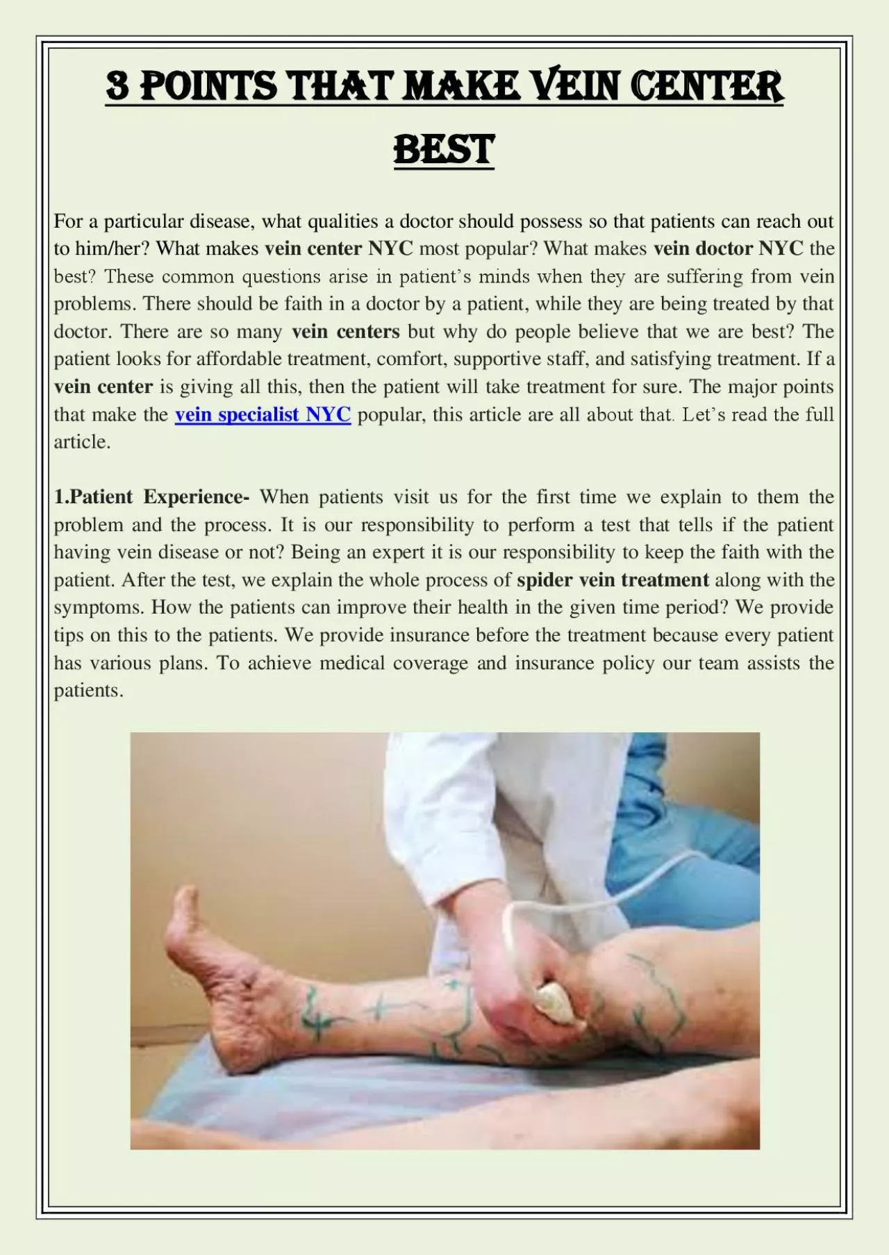 PDF-3 Points that make vein center best