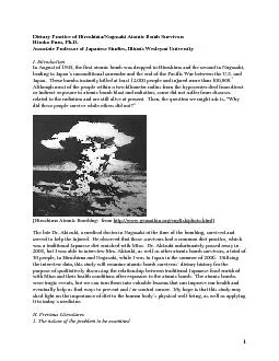 Dietary Practice of HiroshimaNagasaki Atomic Bomb Survivors  Hiroko F