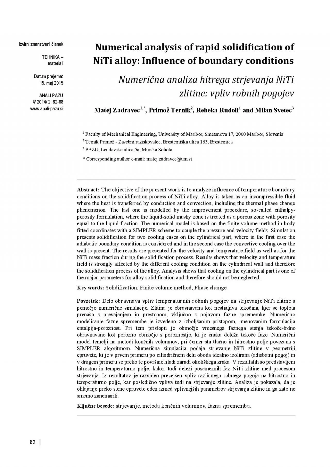 PDF-umericl nlysis of rpid solidifiction of