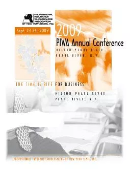 PIWA Annual ConferenceHILTON PEARL VER ARL RIVER NY